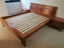Lit 2 places + armoire 3 battants en bois massif local